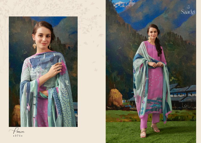 Saadgi Poorva Silk Printed Dress Material Catalog
